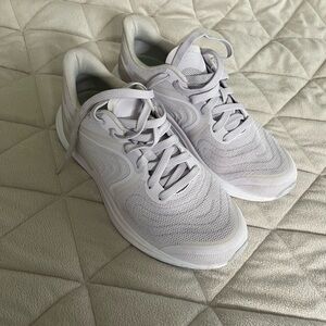 lululemon athletica Light Gray/White Mesh Running Sneakers